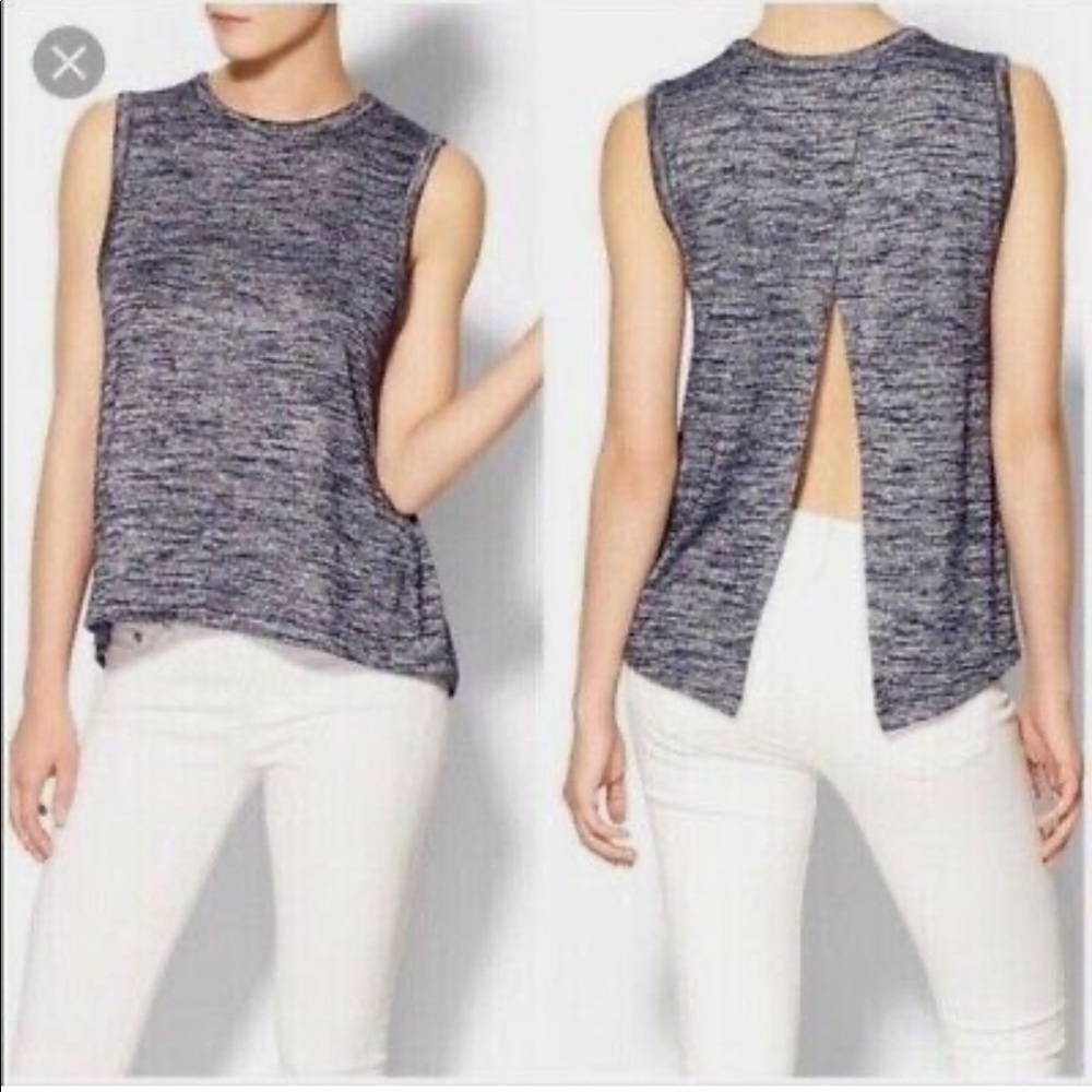 Rag & Bone Jean Crewneck Cut Open Slit Back tank